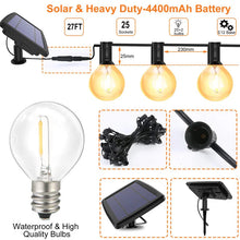 Load image into Gallery viewer, 🌞 25ft Solar-Powered Outdoor String Lights with Remote – Warm LED Ambiance for Patio, Garden, Backyard &amp; Events | Eco-Friendly &amp; Weatherproof
