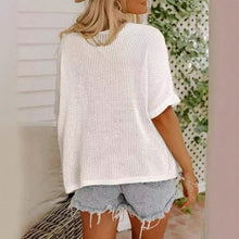 Load image into Gallery viewer, Women's Hollow-Out Drop-Shoulder Loose Knit Top
