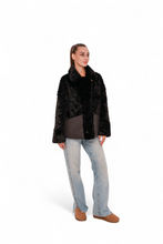 Load image into Gallery viewer, Kaia Eco-Fur Down Fill Coat in Black
