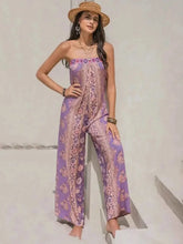 Load image into Gallery viewer, Tied Printed Tube : Wide Leg Jumpsuit
