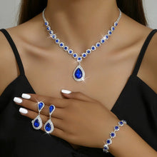 Load image into Gallery viewer, Fashion Jewelry Bridal Jewelry Suit Necklace Ear Stud Bracelet Three-piece Set
