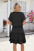 Load image into Gallery viewer, Short Sleeve Tiered Mini Dress Feminine &amp; Flowy Modern Women Summer Dress
