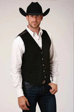 Load image into Gallery viewer, Roper Classic Suede Leather (Black) - Men's Vest
