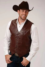 Load image into Gallery viewer, Roper Lamb Nappa Vest (Dark Brown) - Men's Vest
