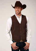 Load image into Gallery viewer, Roper Classic Suede Leather (Brown) - Men's Vest
