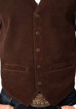 Load image into Gallery viewer, Roper Classic Suede Leather (Brown) - Men's Vest
