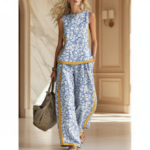 Load image into Gallery viewer, Printed Retro Sleeveless Top &amp; Wide-Leg Pants Set | 12 Prints S–5XL
