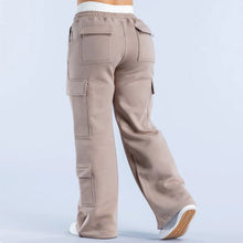 Load image into Gallery viewer, Women's Loose-Fit Casual Pants with Pockets – Solid Color Two-Tone Label
