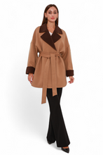 Load image into Gallery viewer, Sandro Cashmere Blend Overcoat in Camel

