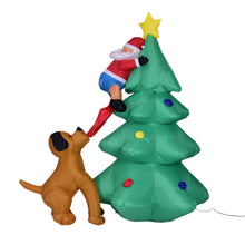 Load image into Gallery viewer, Inflatable Christmas Tree with A Santa Chased by A Dog Outdoor Decorations | NCS
