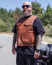 Load image into Gallery viewer, Lowside Men's Motorcycle Leather Vest
