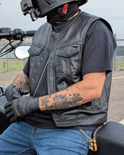 Load image into Gallery viewer, Lowside Men's Perforated Motorcycle Leather Vest
