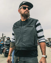Load image into Gallery viewer, Two Tone Lowrider Perforated Men's Leather Vest
