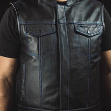 Load image into Gallery viewer, The Club Cut Men's Motorcycle Leather Vest, Multiple Color Options
