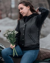 Load image into Gallery viewer, Honey Badger Women's Motorcycle Leather Vest
