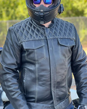 Load image into Gallery viewer, Cinder Men's Cafe Style Leather Jacket
