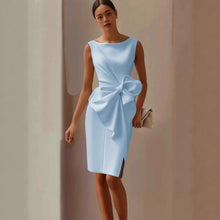 Load image into Gallery viewer, Women's Bow-Knot Sleeveless Midi Dress – High Waist A-Line
