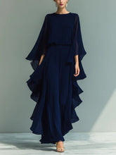 Load image into Gallery viewer, Ruffle Edge Wide-Leg Pants Set – Elegant Long Sleeve Two-Piece Outfit for Women
