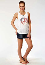 Load image into Gallery viewer, Roper Americana Peace (White) - Women's Tank Top
