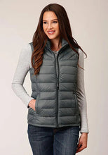 Load image into Gallery viewer, Roper Horizontal Quilted Down Vest (Grey) - Women's Vest
