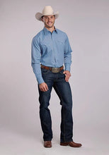 Load image into Gallery viewer, Roper 2924 Solid Poplin (Blue) - Men's Western Shirt
