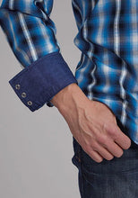 Load image into Gallery viewer, Roper 2173 Aztec Dobby (Blue) - Men's Western Shirt
