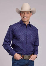 Load image into Gallery viewer, Roper 2827 Aztec Print (Navy) - Men's Western Shirt
