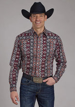 Load image into Gallery viewer, Roper 2178 Winter Aztec Print (Red) - Men's Western Shirt
