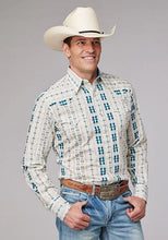 Load image into Gallery viewer, Roper 2001 Aztec Stripe (Cream) - Men's Western Shirt
