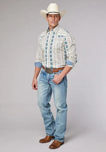 Load image into Gallery viewer, Roper 2001 Aztec Stripe (Cream) - Men's Western Shirt

