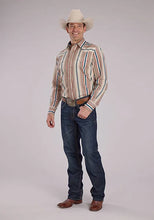 Load image into Gallery viewer, Roper 2469 Southwest Stripe (Tan) - Men's Western Shirt
