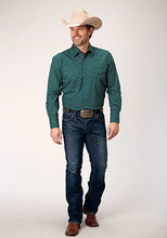 Load image into Gallery viewer, Roper Forest Cross Walk Foulard (Blue) - Men's Western Shirt
