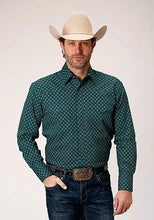 Load image into Gallery viewer, Roper Forest Cross Walk Foulard (Blue) - Men's Western Shirt
