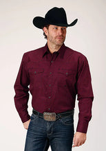 Load image into Gallery viewer, Roper Black Canyon Four Leaf Foulard (Red) - Men's Western Shirt
