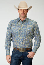 Load image into Gallery viewer, Roper 1933 Delft Paisley (Blue) - Men's Western Shirt
