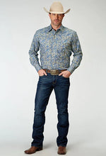 Load image into Gallery viewer, Roper 1933 Delft Paisley (Blue) - Men's Western Shirt

