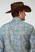 Load image into Gallery viewer, Roper 1933 Delft Paisley (Blue) - Men's Western Shirt
