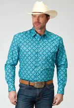 Load image into Gallery viewer, Roper 1937 Lake Medallion (Turquoise) - Men's Western Shirt
