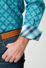 Load image into Gallery viewer, Roper 1937 Lake Medallion (Turquoise) - Men's Western Shirt
