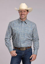 Load image into Gallery viewer, Roper 2884 Line Paisley (Blue) - Men's Western Shirt
