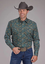 Load image into Gallery viewer, Roper 2382 Dusk Paisley (Blue) - Men's Western Shirt
