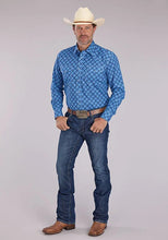 Load image into Gallery viewer, Roper 2497 Ribbon Medallion (Blue) - Men's Western Shirt
