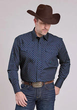 Load image into Gallery viewer, Roper 2584 Pinwheel Foulard (Blue) - Men's Western Shirt
