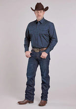 Load image into Gallery viewer, Roper 2584 Pinwheel Foulard (Blue) - Men's Western Shirt

