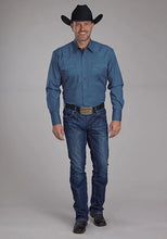 Load image into Gallery viewer, Roper 2163 Stretch Diamond Print (Blue) - Men's Western Shirt
