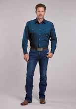 Load image into Gallery viewer, Roper 2981 Solid Poplin (Navy) - Men's Western Shirt
