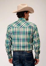 Load image into Gallery viewer, Roper 1834 Ocean Plaid (Green) - Men's Western Shirt

