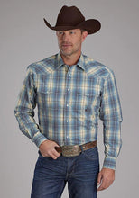 Load image into Gallery viewer, Roper 2159 Dungaree Plaid (Blue) - Men's Western Shirt
