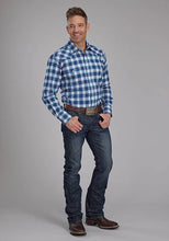 Load image into Gallery viewer, Roper 2164 Stretch Plaid (Blue) - Men's Western Shirt
