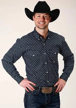 Load image into Gallery viewer, Roper 1381 New Star Foulard (Black) - Men's Western Shirt
